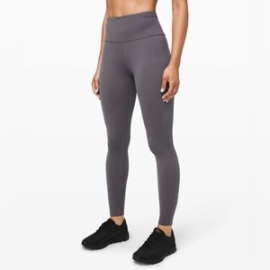 Lululemon Fast and Free High-Rise Tight 25” size 2 Titanium (rare color)